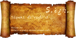 Sipeki Árpád névjegykártya