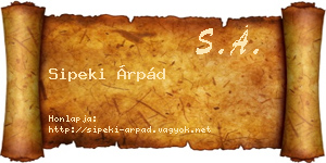 Sipeki Árpád névjegykártya